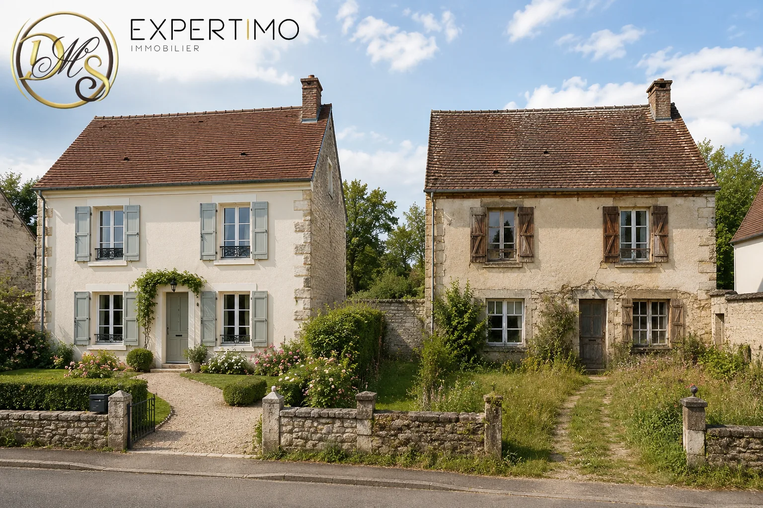 Comparaison entre deux maisons de 140 m² présentant un état et un environnement très différents